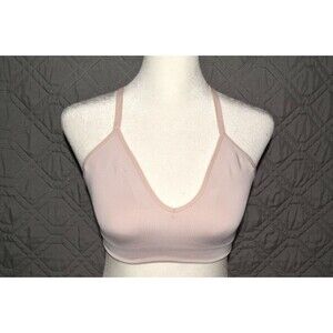 Athleta Sports Bra Size Small Blush Pink Strappy Back Seamless Nylon Spandex